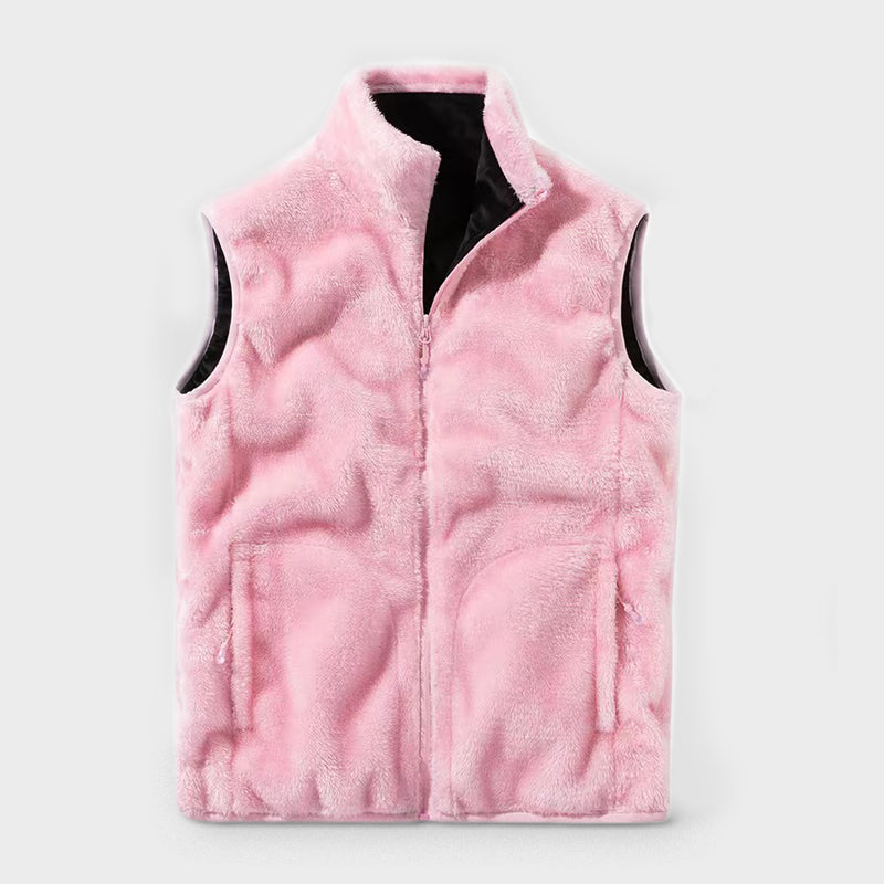 Sleeveless Heated Plaid Sweatshirt